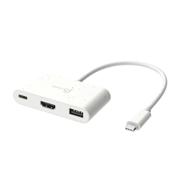 slide 6 of 7, J5Create Eco-Friendly Usb-C To Hdmi & Usb Adapter With Power Delivery, White, Jca379Ew, 1 ct