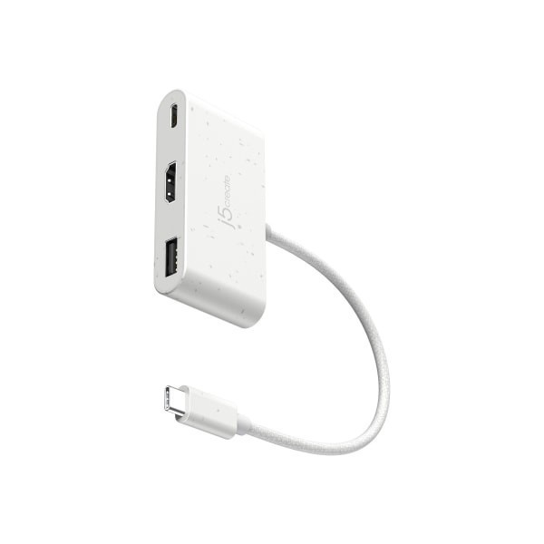 slide 7 of 7, J5Create Eco-Friendly Usb-C To Hdmi & Usb Adapter With Power Delivery, White, Jca379Ew, 1 ct