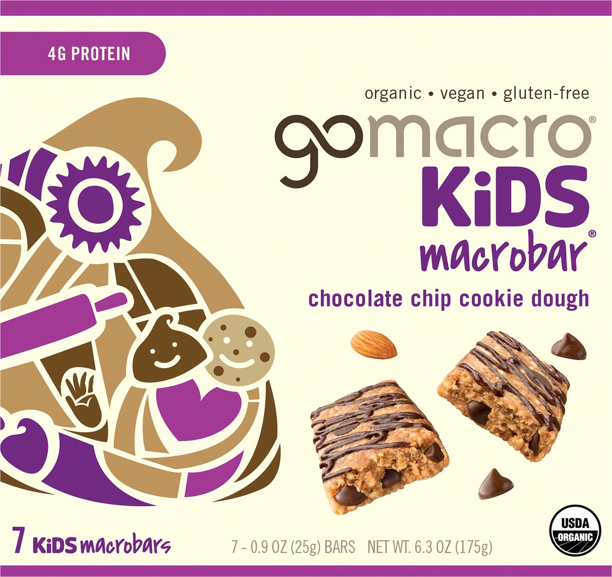 slide 4 of 7, GoMacro Macrobars, Chocolate Chip Cookie Dough, 6.3 oz