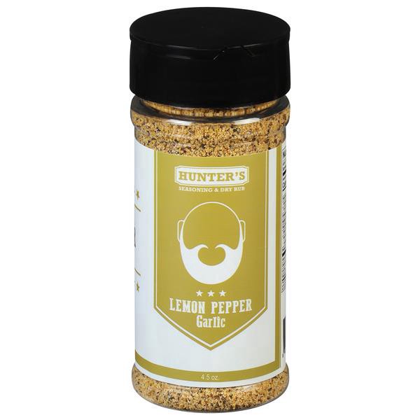 slide 1 of 1, Hunter's Lemon Pepper Garlic Seasoning & Dry Rub 4.5 oz, 4.5 oz