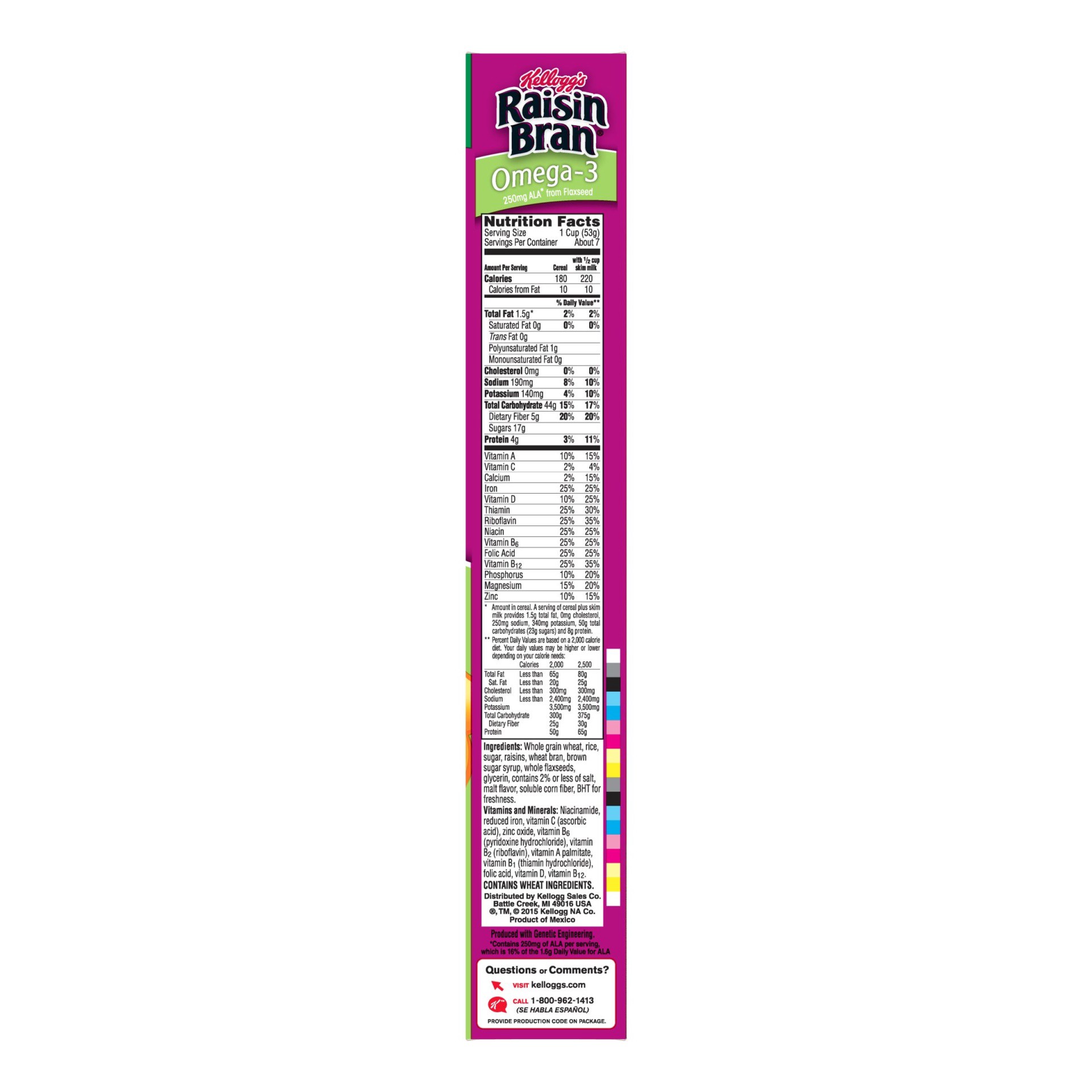 slide 6 of 7, Raisin Bran Breakfast Cereal Omega-3, 14.3 oz