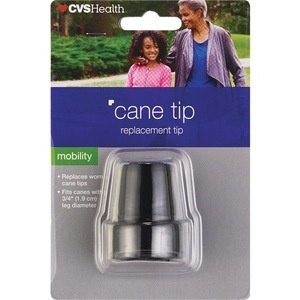slide 1 of 1, CVS Health Black Cane Tip 3/4 in, 1 ct