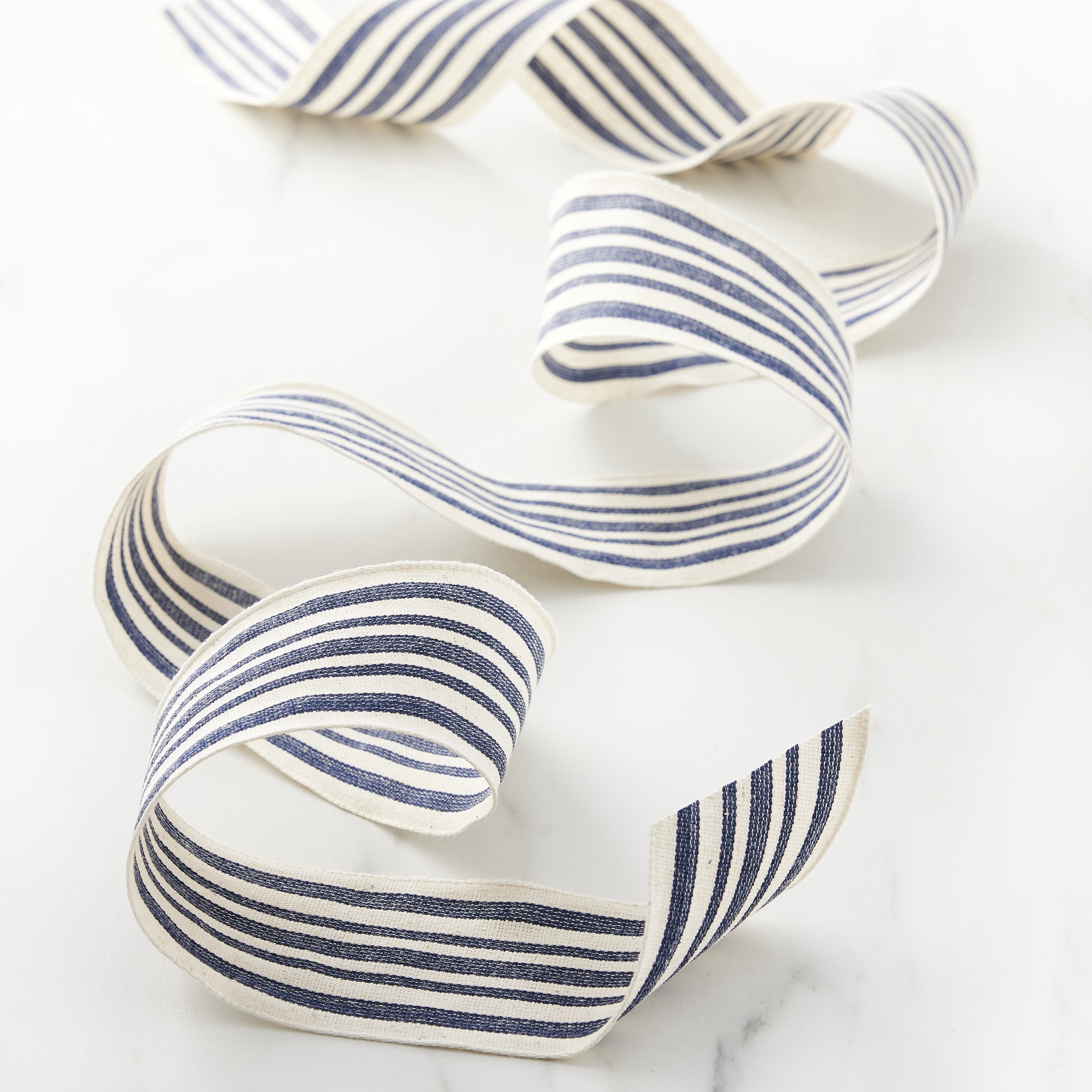 slide 2 of 4, 2.5" X 25ft. Faux Cotton Wired Striped Ribbon By Celebrate It Decor, 2.5 in x 25 ft