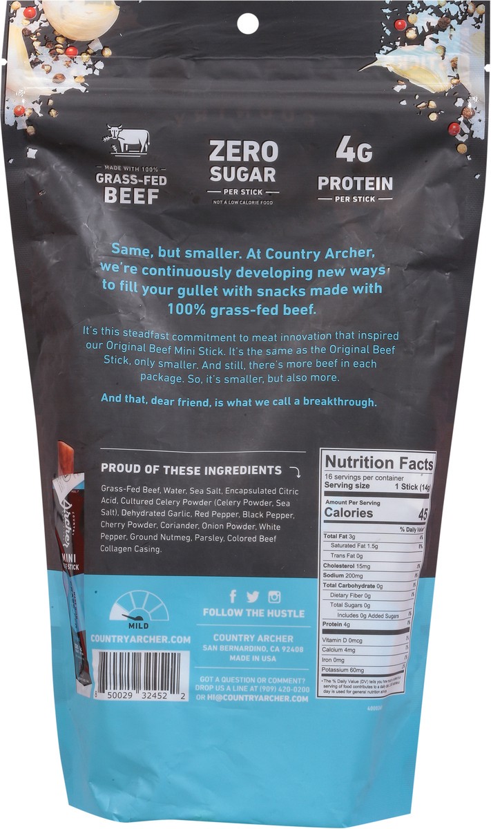 slide 2 of 9, Country Archer Provisions Mild Original Minis Beef Sticks 16 - 0.5 oz Sticks, 8 oz