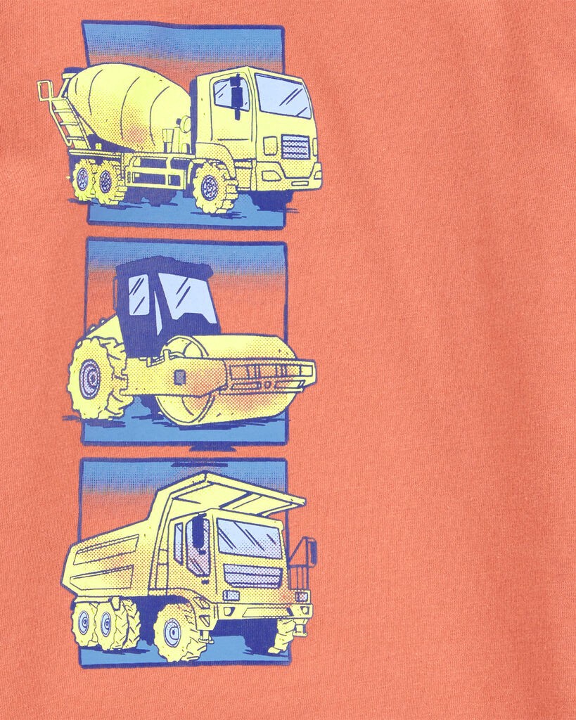 slide 2 of 2, Carter's Toddler Construction Cotton Blend Long-Sleeve Tee - Orange Orange 5T, 1 ct