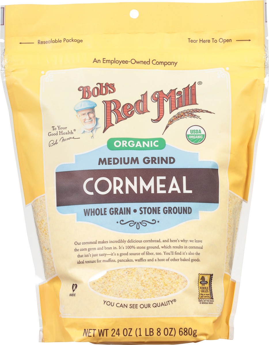 slide 6 of 9, Bob's Red Mill Cornmeal Medium Grind Organic, 24 oz