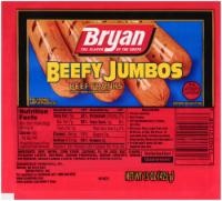 slide 1 of 1, Bryan Beefy Jumbo Beef Franks, 15 oz