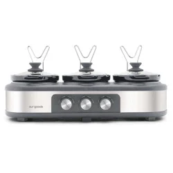 our goods Triple Slow Cooker - Stainless Steel