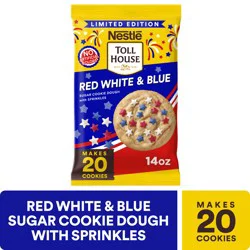 Nestle Toll House Cookie Dough Red White & Blue Sprinkles Bar 14oz - 14 Oz