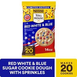 Nestle Toll House Cookie Dough Red White & Blue Sprinkles Bar 14oz - 14 Oz
