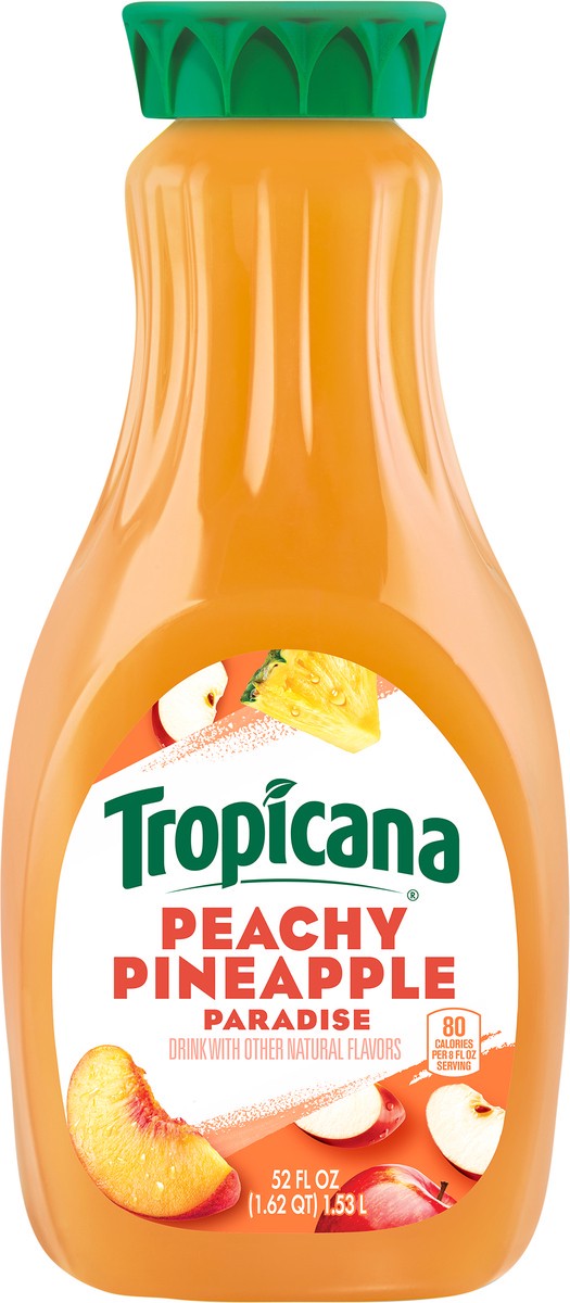 slide 4 of 7, Tropicana Drink, Peachy Pineapple Paradise- 52 fl oz, 52 fl oz