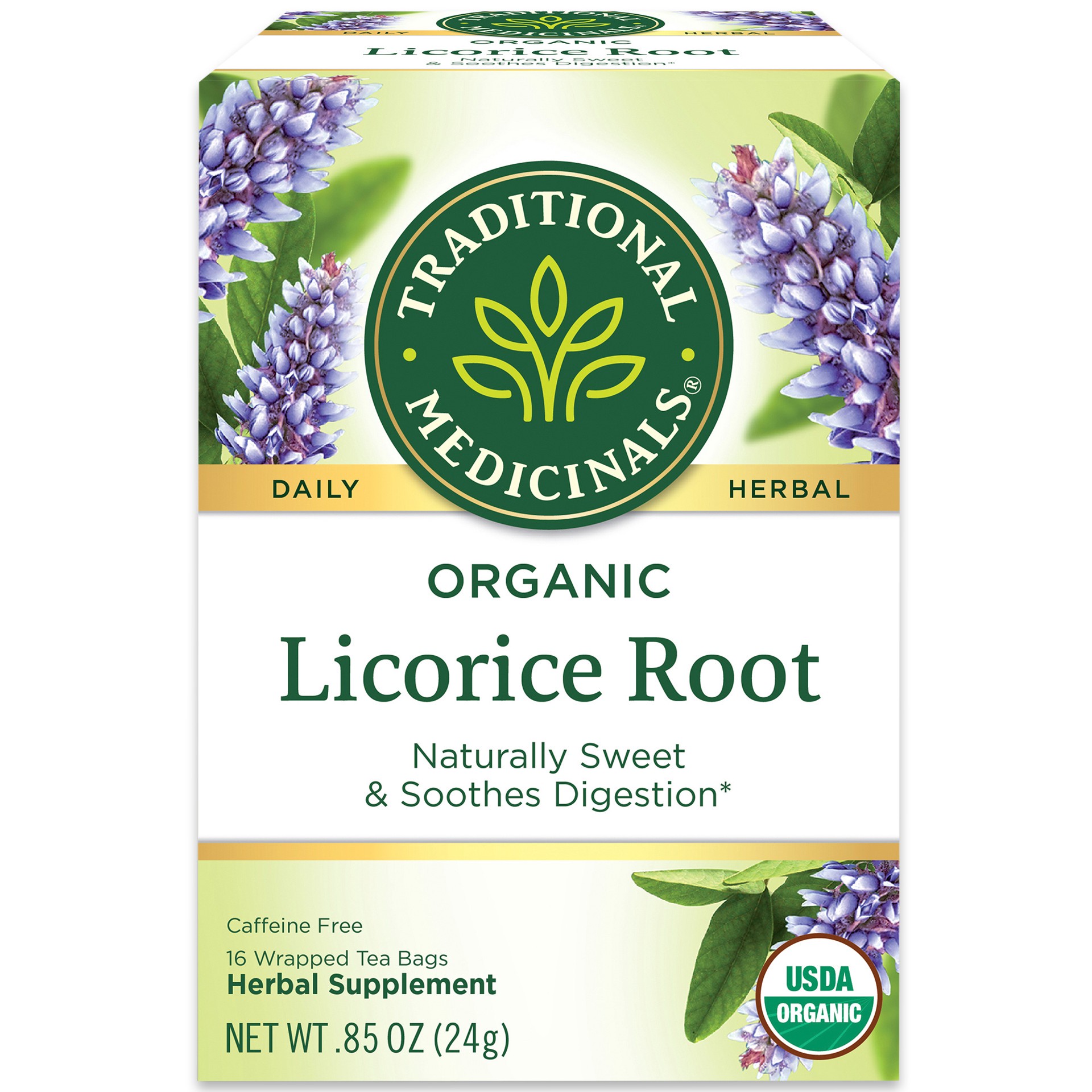 slide 1 of 1, Traditional Medicinals Organic Licorice Root Caffeine Free Tea, 16 ct