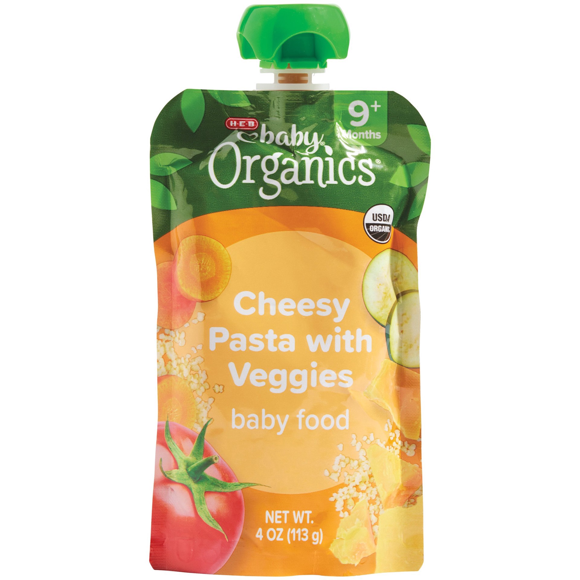 slide 1 of 1, H-E-B Baby Organics Food Pouch - Cheesy Pasta With Veggies, 4 oz