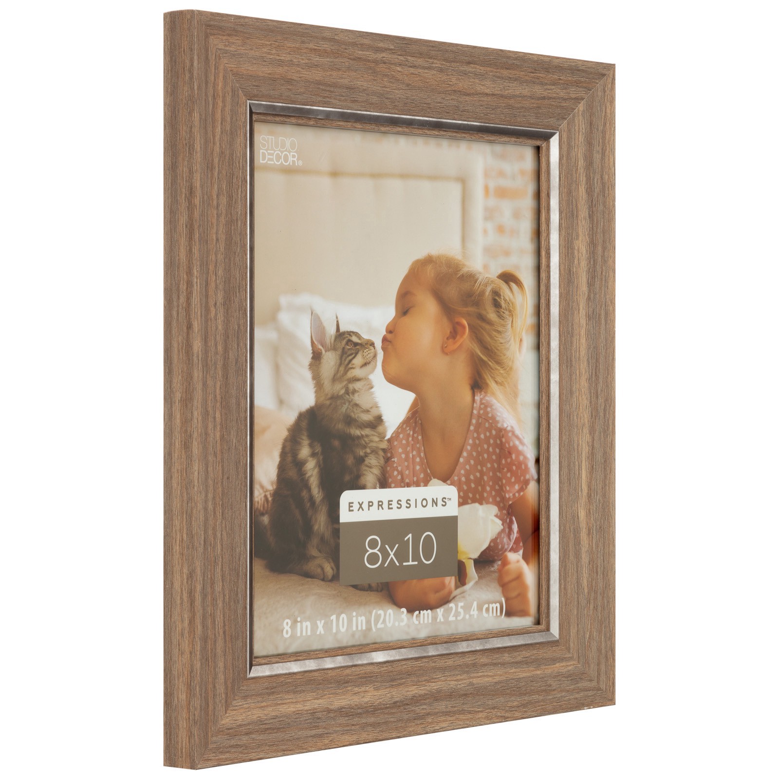 slide 5 of 6, Expressions 8" X 10" Faux Wood With Silver Inner Frame By Studio Decor, 8 in x 10 in