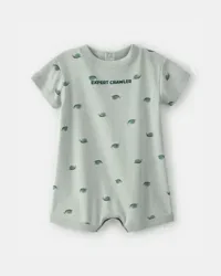 Carter's Baby Boy 'Expert Crawler' Snail Short-Sleeve Romper - Green, 3M