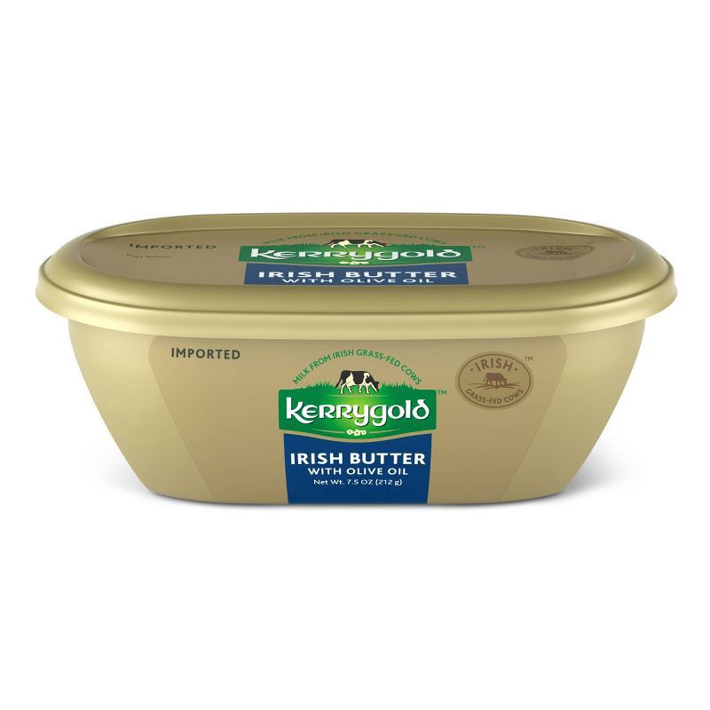 slide 1 of 2, Kerrygold Grass-Fed Pure Irish Butter with Olive Oil Tub, 7.5oz, 7.5 oz