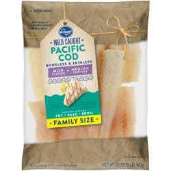 Kroger Family Size Wild Caught Boneless & Skinless Pacific Cod Fillets