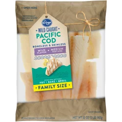 Kroger Family Size Wild Caught Boneless & Skinless Pacific Cod Fillets