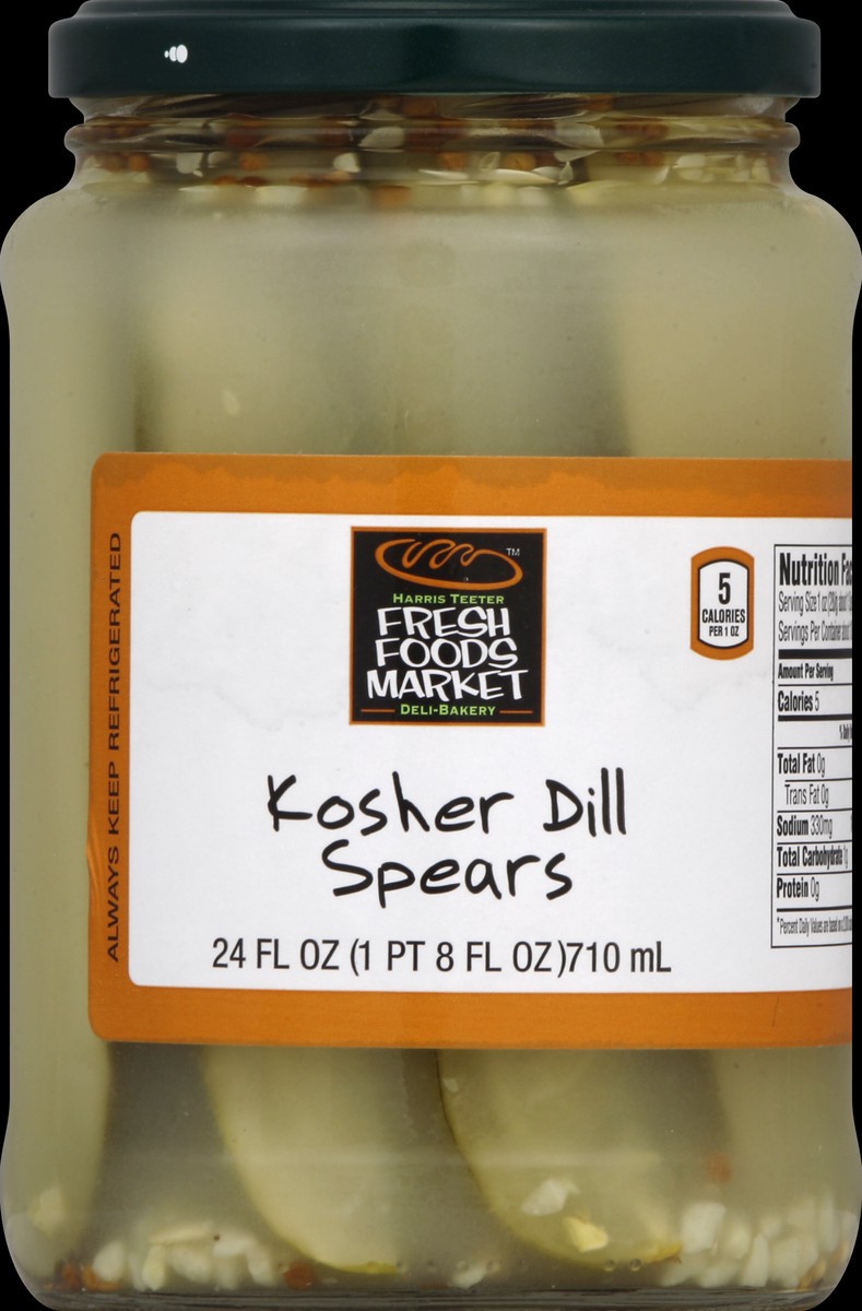 slide 3 of 3, Harris Teeter Fresh Foods Market Pickles - Kosher Dill Spears, 24 oz
