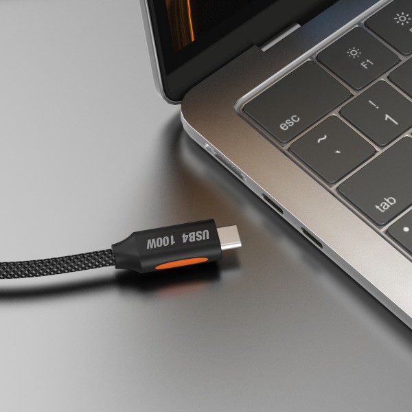 slide 2 of 7, J5Create Usb4 Gen 3 Full-Featured Usb-C Braided Cable, 3.9', Black, Jucx27L12, 1 ct