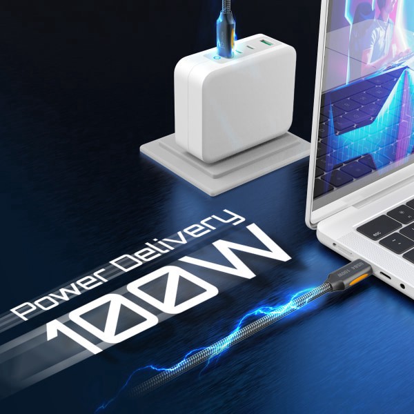 slide 6 of 7, J5Create Usb4 Gen 3 Full-Featured Usb-C Braided Cable, 3.9', Black, Jucx27L12, 1 ct