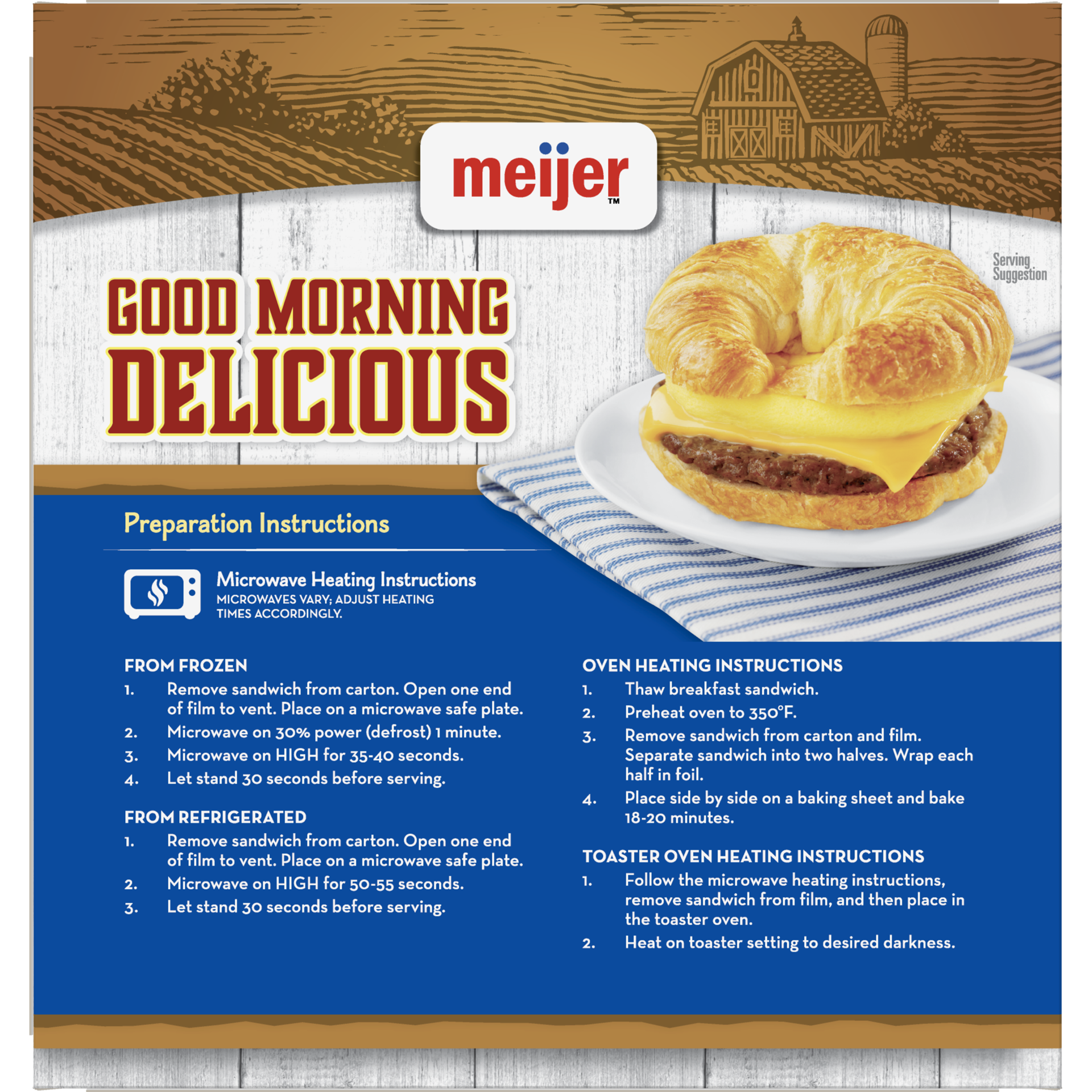 slide 4 of 5, MEIJER Fully Cooked Sausage, Egg & Cheese Sandwiches, 1.02 kg