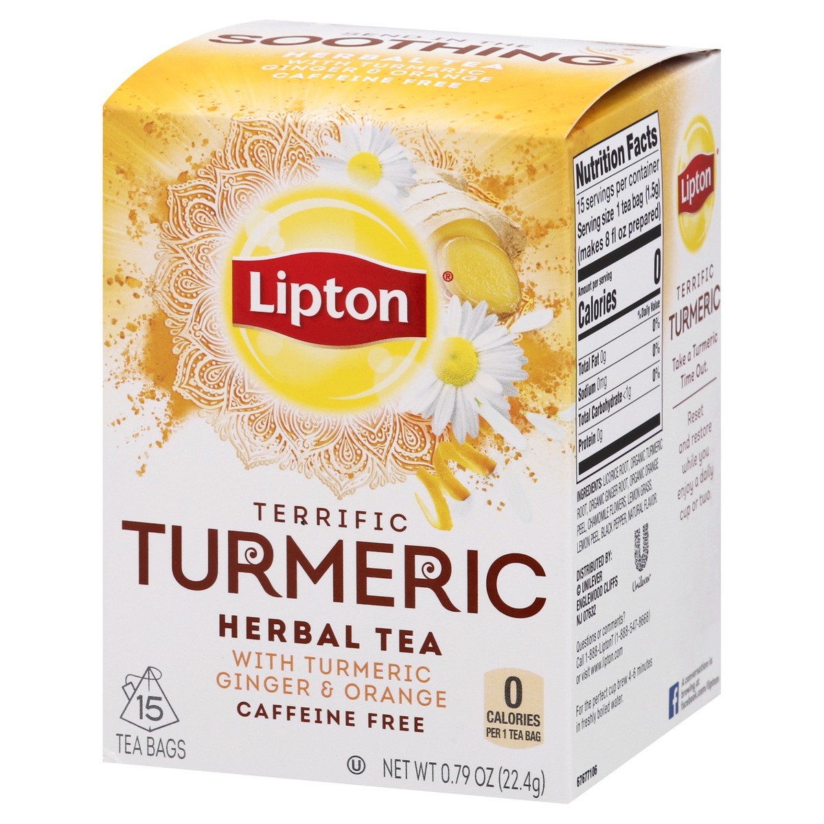 slide 3 of 9, Lipton Turmeric Tea Bags, 15 ct