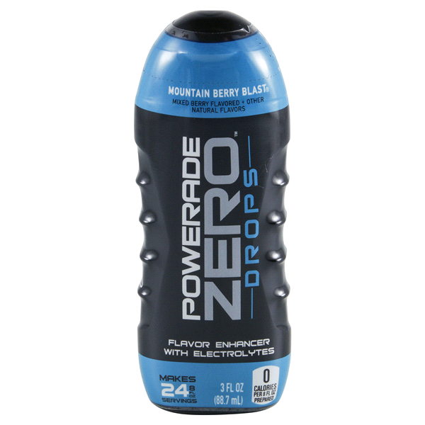 slide 1 of 1, Powerade Zero Drops Mountain Berry Blast Flavor Enhancer With Electrolytes - 3 oz, 3 oz