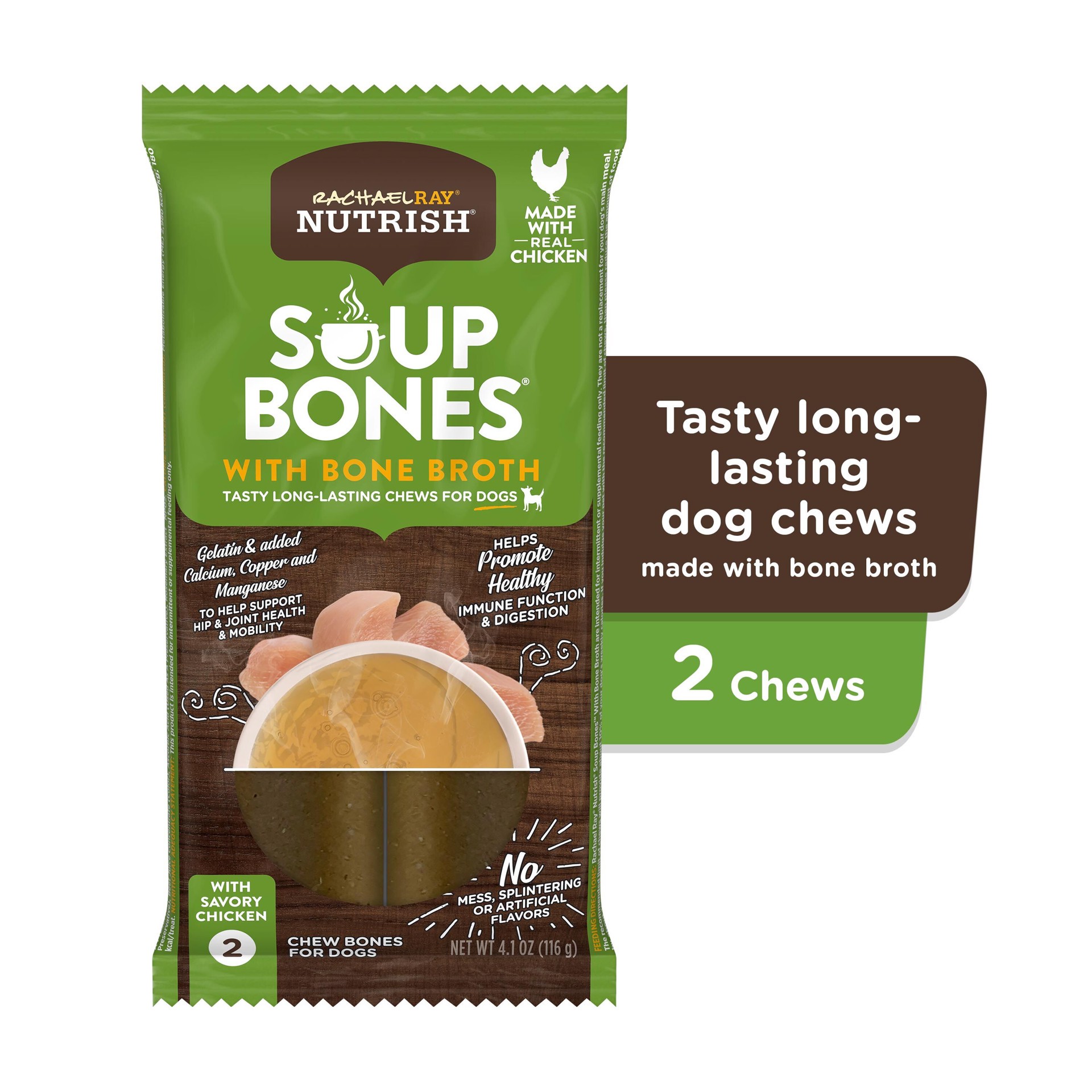 slide 2 of 9, Rachael Ray Nutrish Soup Bones With Bone Broth Dog Chews With Savory Chicken, 2 Dog Chews, 2 ct