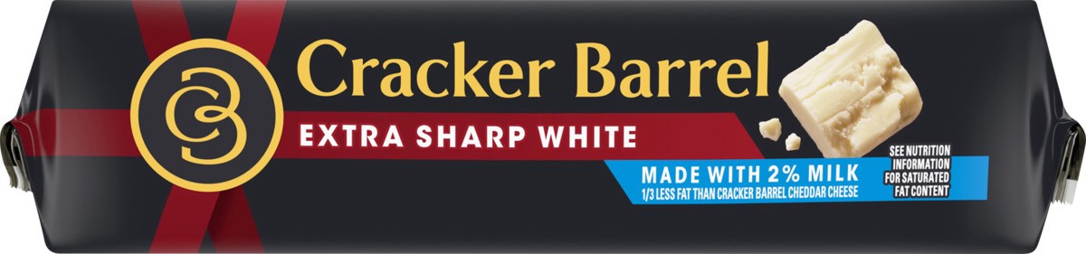 slide 8 of 8, Cracker Barrel Extra Sharp White Cheddar Cheese with 2% Milk, 8 oz Block, 8 oz