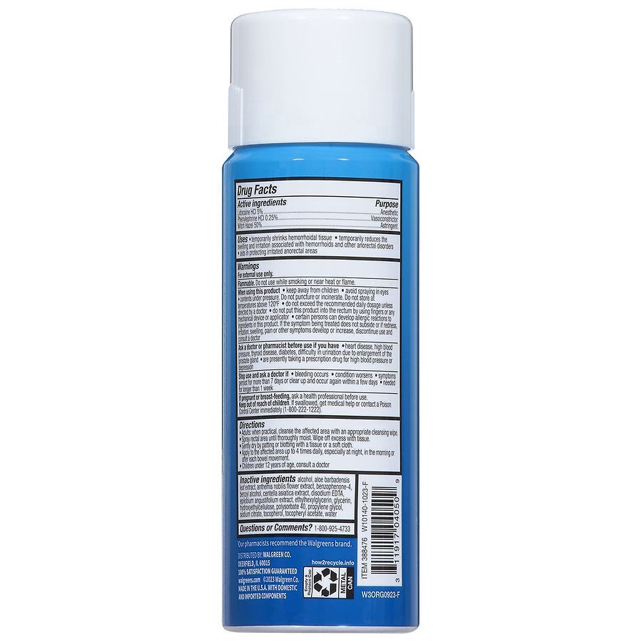 slide 3 of 3, Walgreens Hemorrhoid Spray Lidocaine, 3 oz