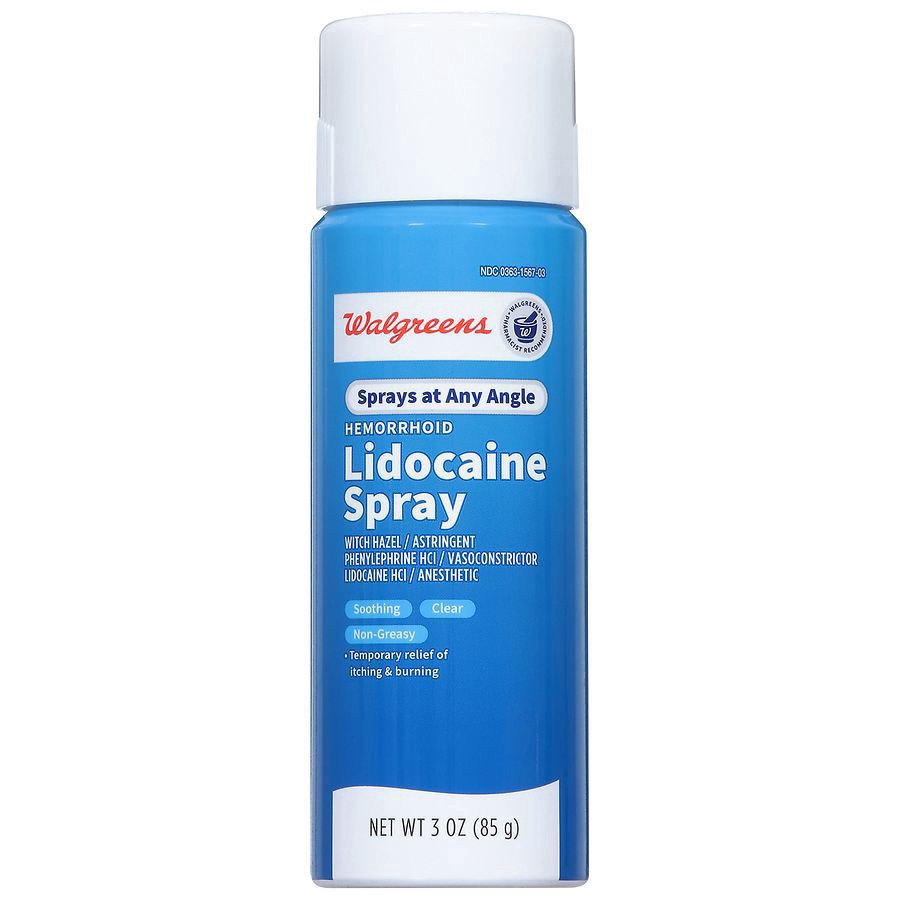 slide 1 of 3, Walgreens Hemorrhoid Spray Lidocaine, 3 oz