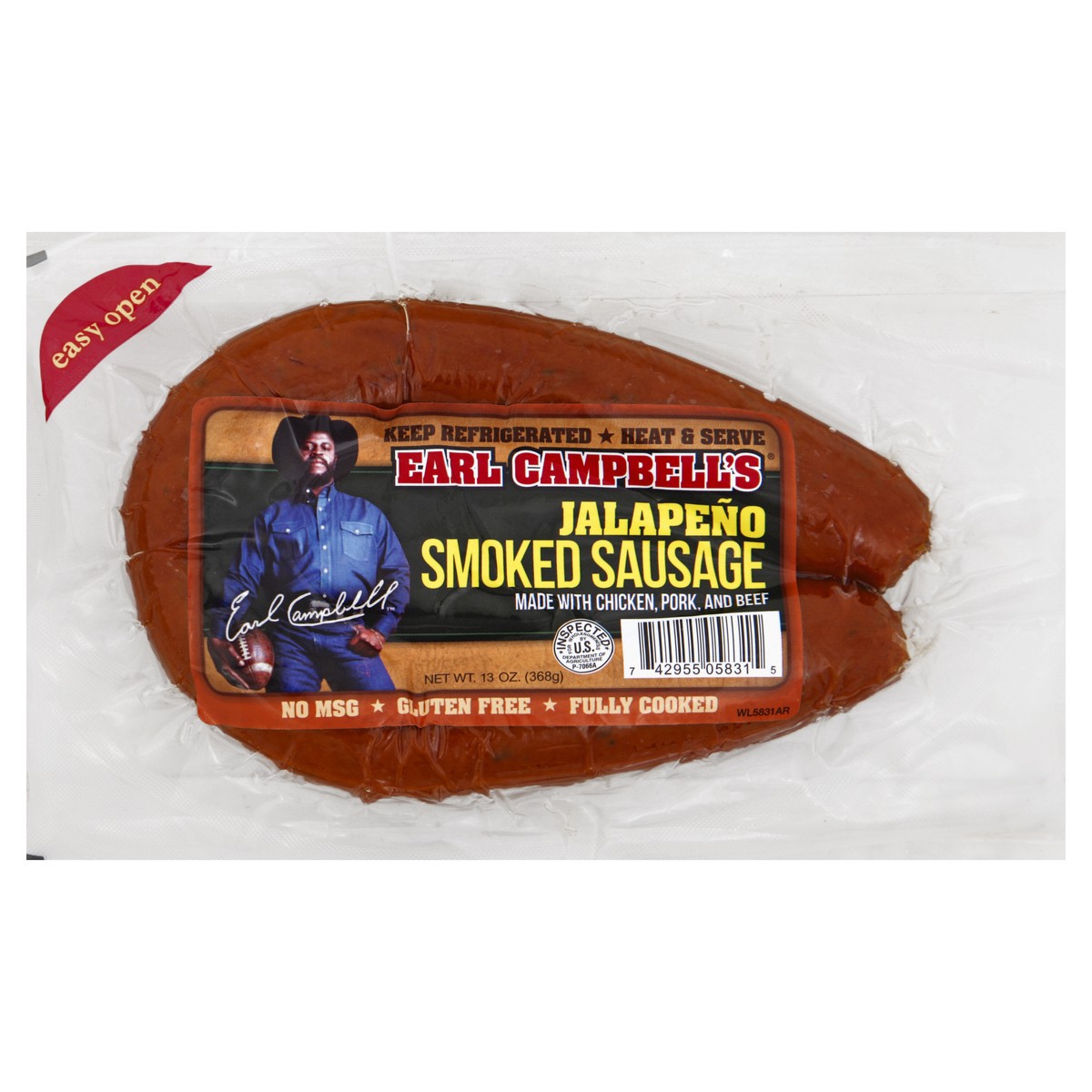slide 3 of 6, Earl Campbell's Sausage 13 oz, 13 oz