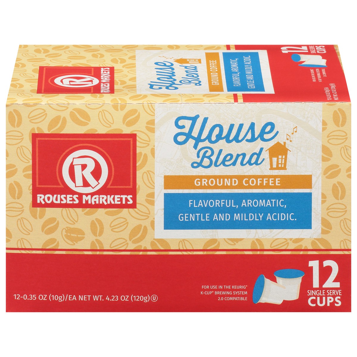 slide 10 of 14, Rouses Markets Single Serve Cups Ground House Blend Coffee 12 - 0.35 oz Cups, 12 ct