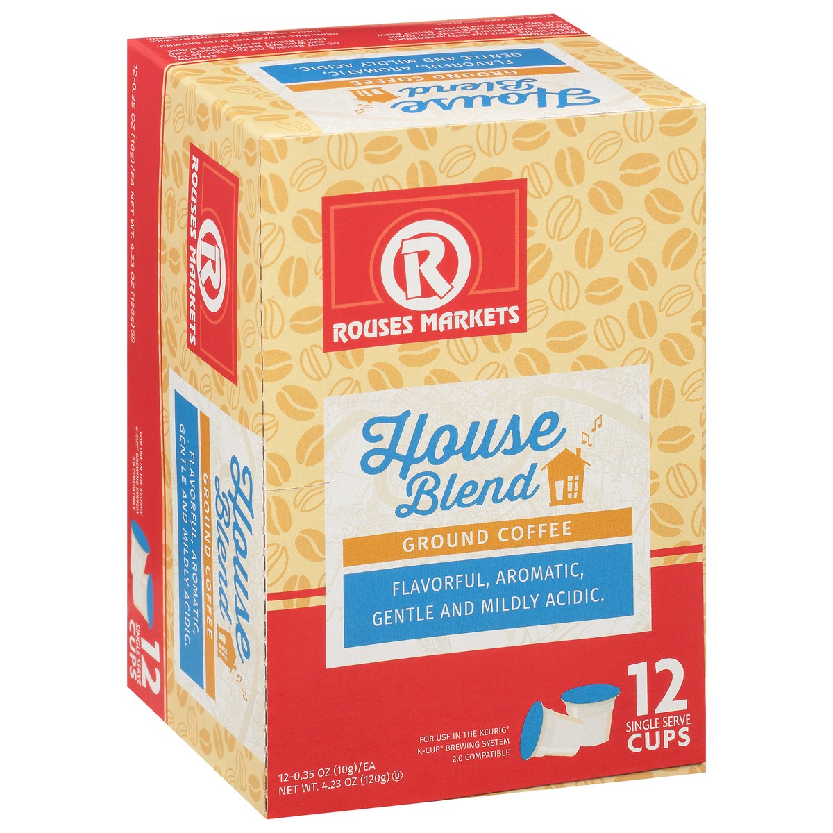 slide 13 of 14, Rouses Markets Single Serve Cups Ground House Blend Coffee 12 - 0.35 oz Cups, 12 ct