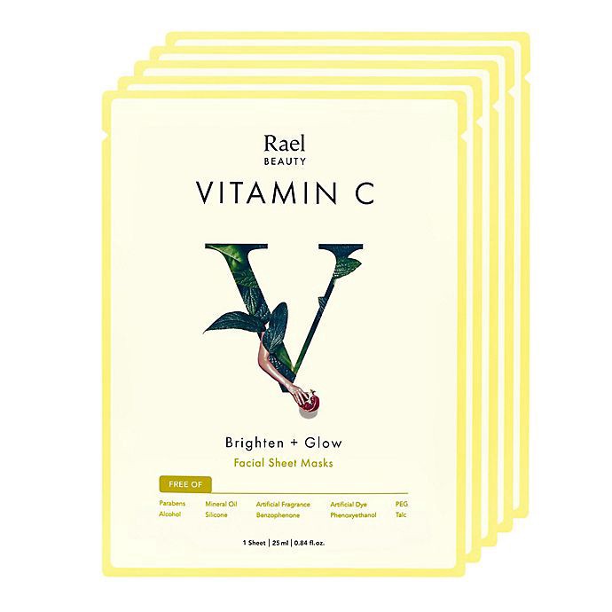 slide 3 of 3, Rael Beauty Vitamin C Brighten + Glow Facial Sheet Masks 5 ea, 5 ct