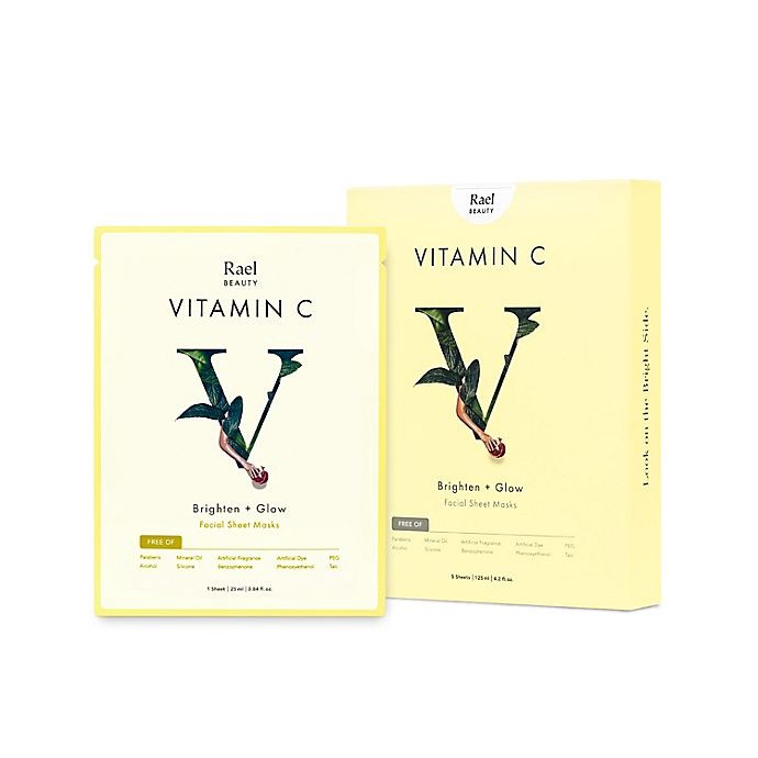 slide 1 of 3, Rael Beauty Vitamin C Brighten + Glow Facial Sheet Masks 5 ea, 5 ct