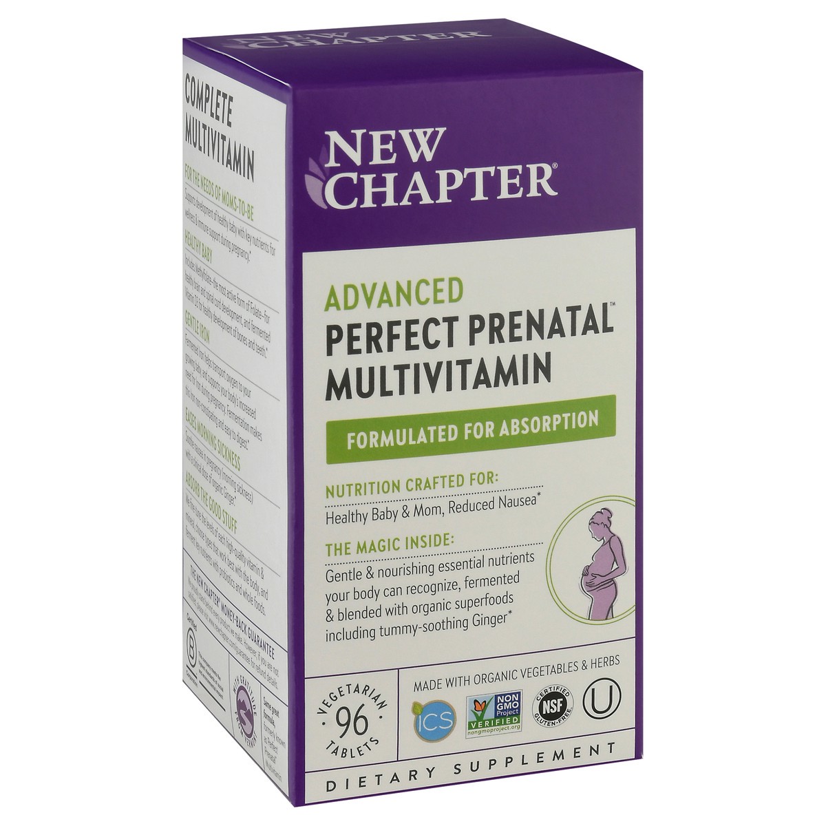 slide 5 of 9, New Chapter Advanced Perfect Prenatal Multivitamins, 96 ct