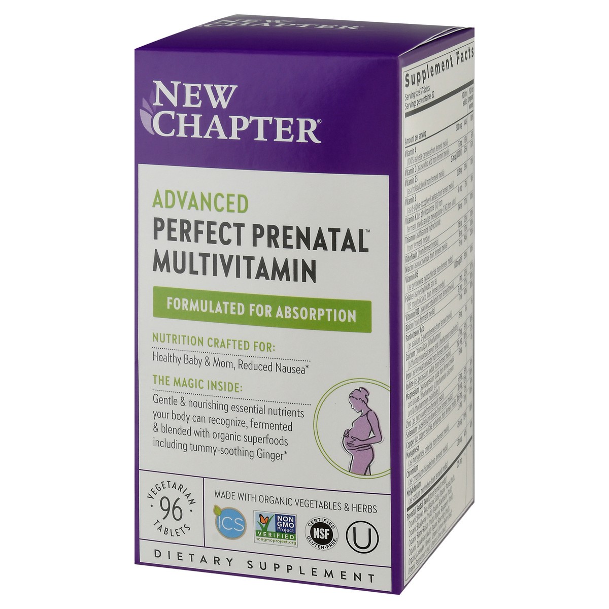 slide 6 of 9, New Chapter Advanced Perfect Prenatal Multivitamins, 96 ct