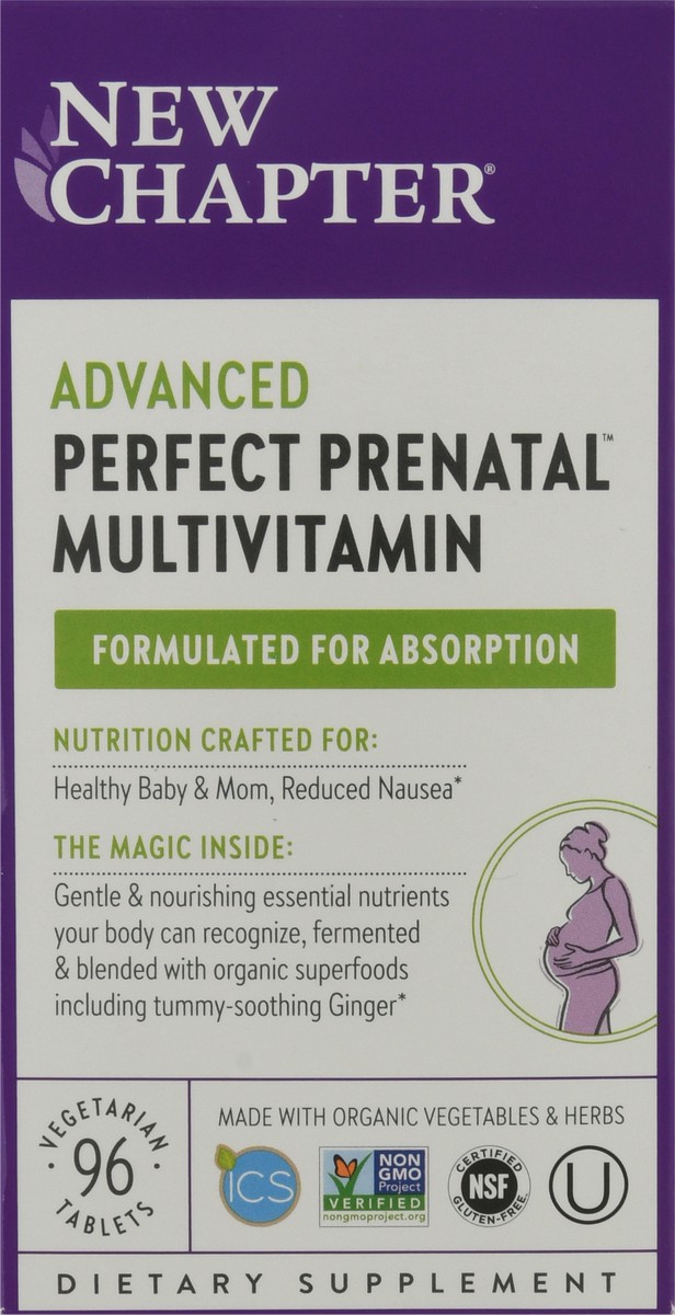 slide 3 of 9, New Chapter Advanced Perfect Prenatal Multivitamins, 96 ct