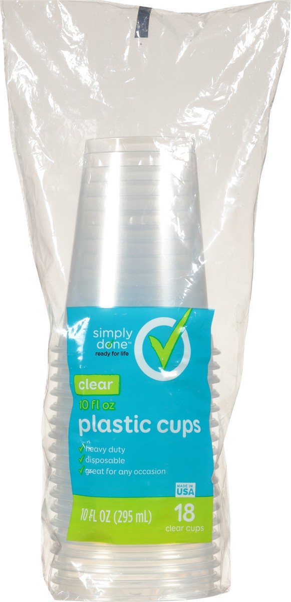 slide 1 of 9, Simply Done Clear Plastic Cups, 18 ct; 10 fl oz