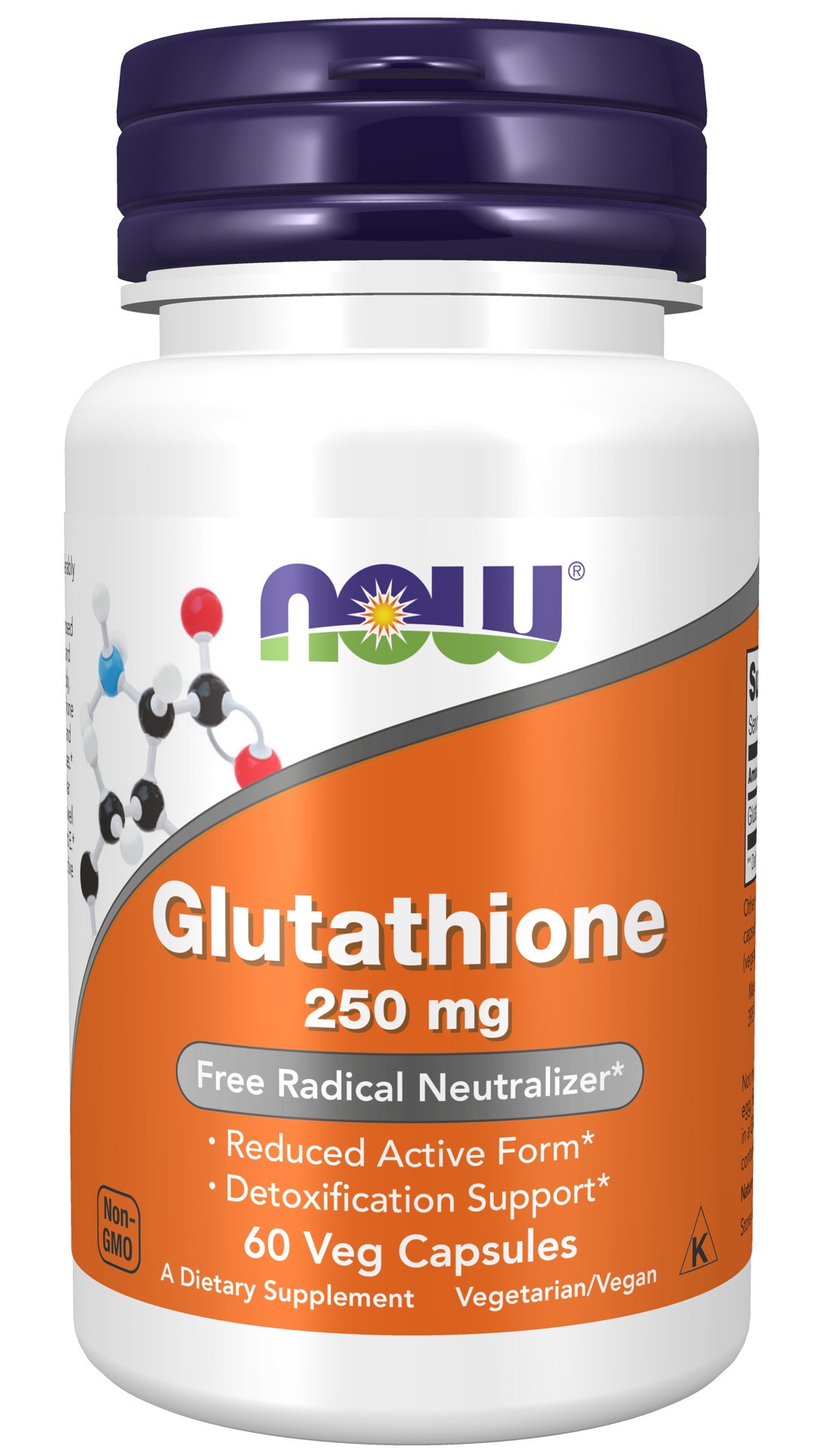 slide 1 of 2, NOW Glutathione 250 mg - 60 Veg Capsules, 60 ct