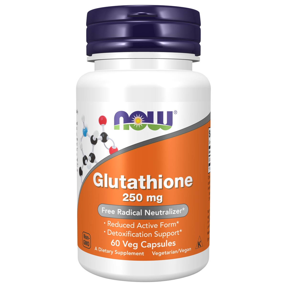 slide 1 of 1, NOW Glutathione 250 mg - 60 Veg Capsules, 60 ct