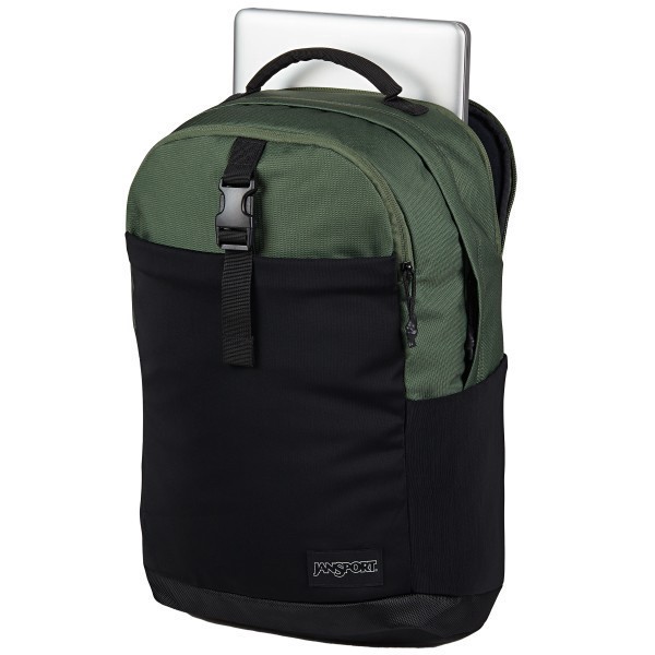 slide 2 of 8, Jansport Journey Pack With 15"" Laptop Pocket, 100% Recycled, Cargo Green, 1 ct