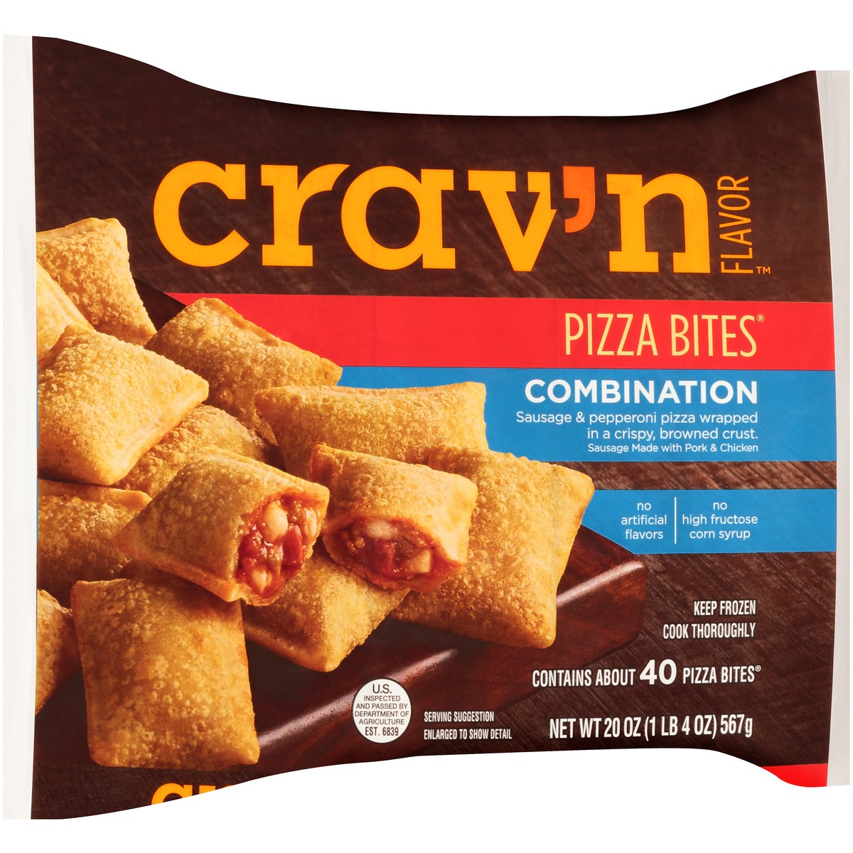 slide 5 of 10, Crav'n Flavor Combination Pizza Bites 40Ct, 20 oz