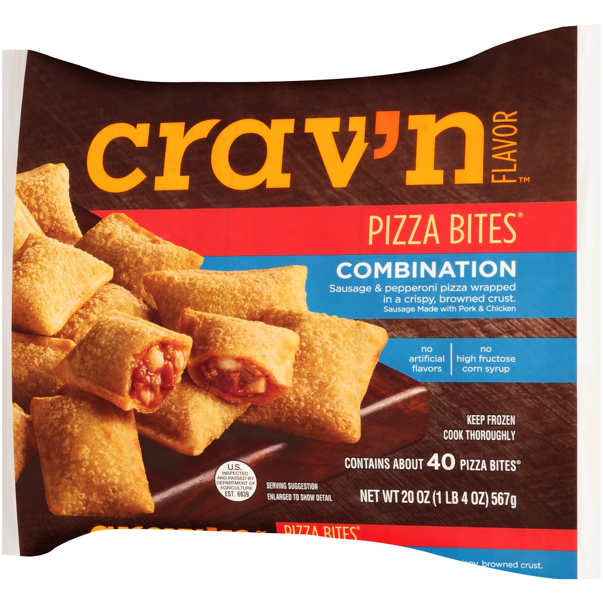 slide 9 of 10, Crav'n Flavor Combination Pizza Bites 40Ct, 20 oz