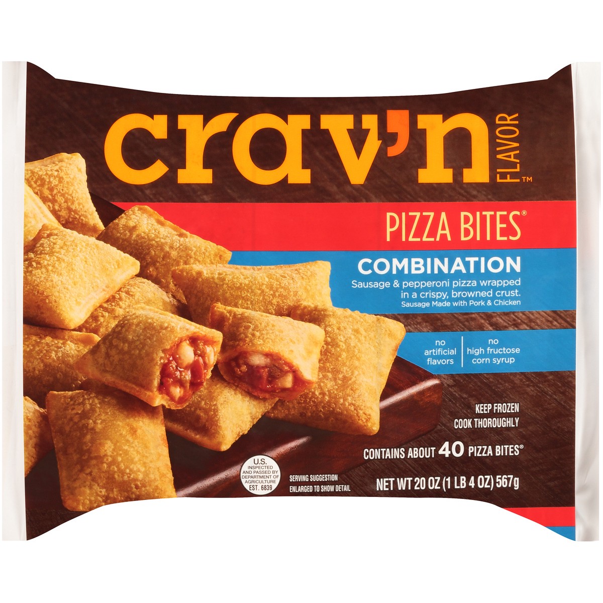 slide 8 of 10, Crav'n Flavor Combination Pizza Bites 40Ct, 20 oz