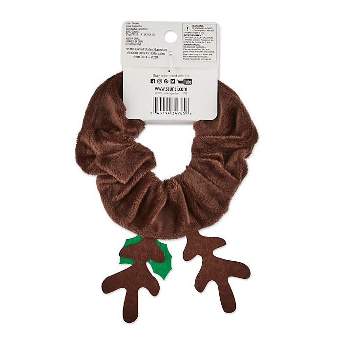 slide 2 of 3, scünci Scunci 1Pk Reindeer Scrunchies, 1 ct