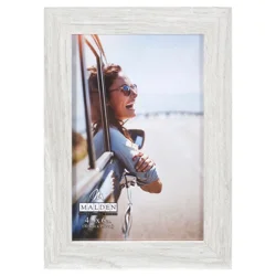 Malden Linear White Driftwood 4x6 Picture Frame