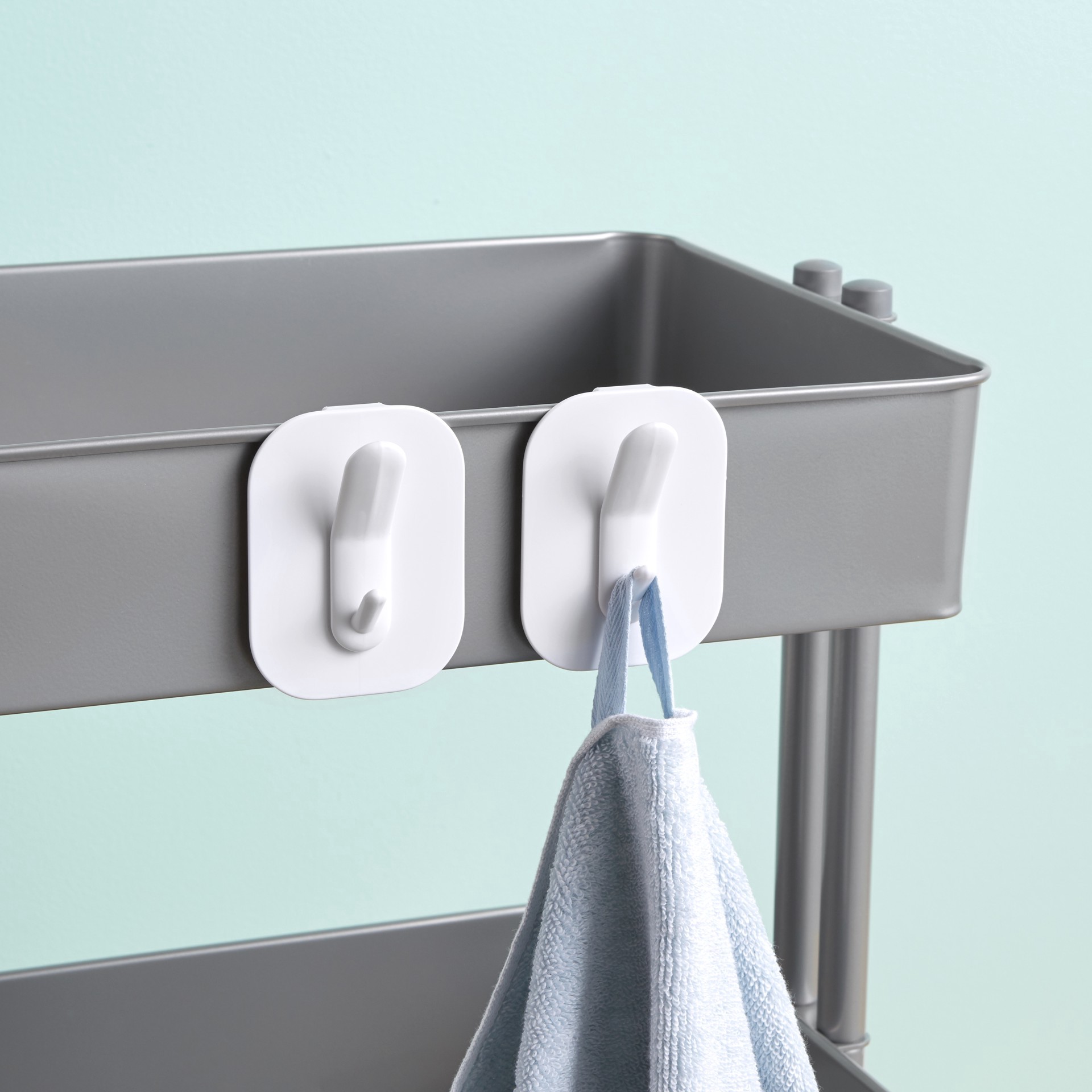 slide 2 of 3, White Double Cart Hooks By Simply Tidy, 2ct., 2 ct